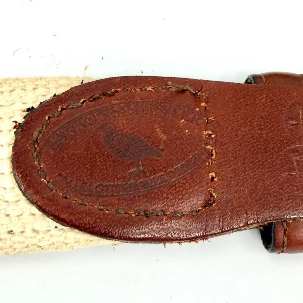 Vintage 90s Barrons Hunter Navy Blue South Carolina Palmetto Khaki Webbing Belt